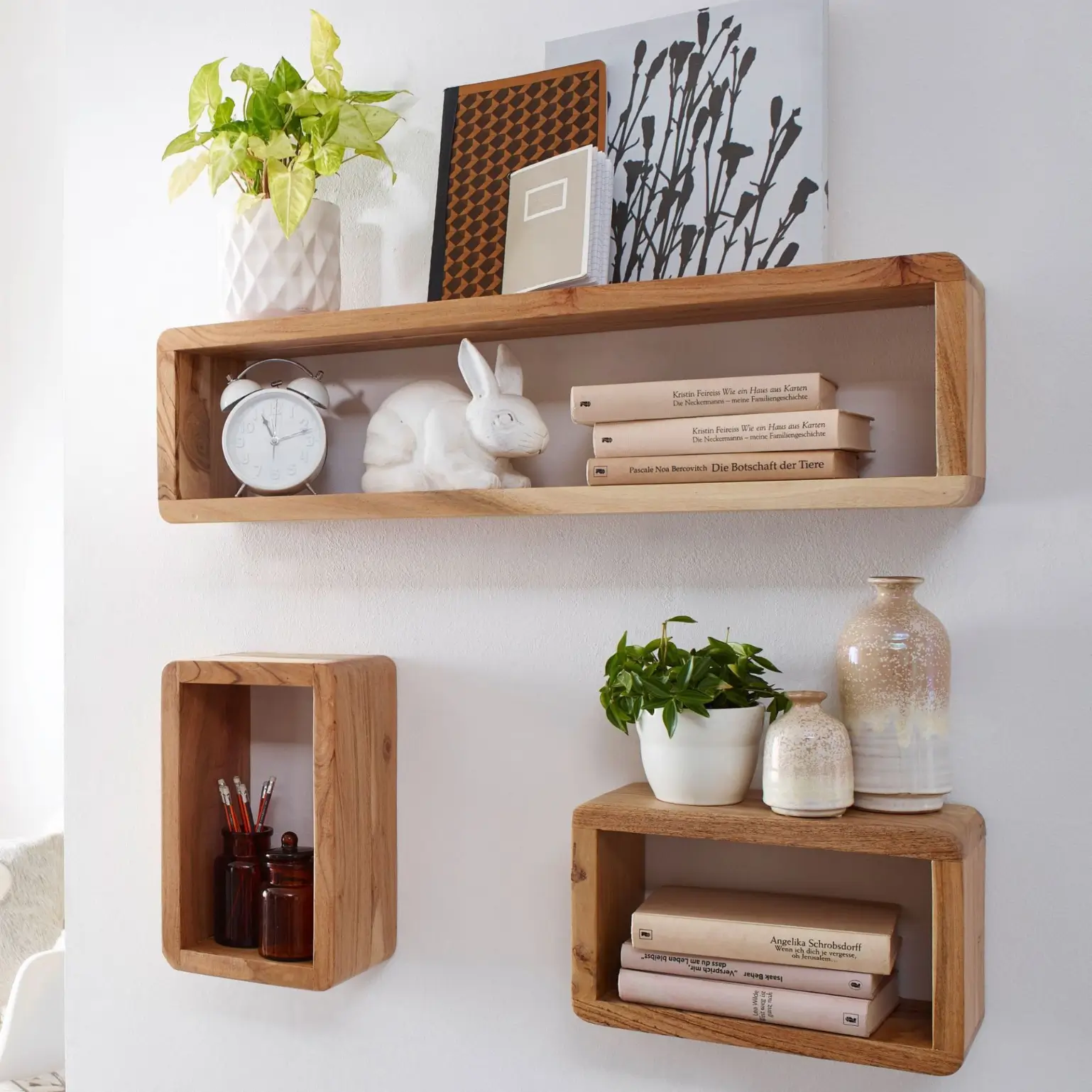 Wandregale im 3er-Set BOHA Wandregale im 3er-Set BOHA aus Akazie massiv Holz.